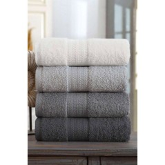 Ensemble de 4 serviettes a main - 50 x 85 cm - Gris