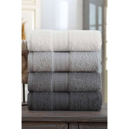 Ensemble de 4 serviettes a main - 50 x 85 cm - Gris