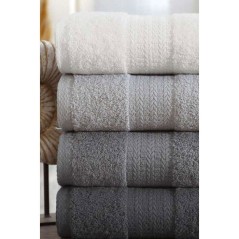 Ensemble de 4 serviettes a main - 50 x 85 cm - Gris