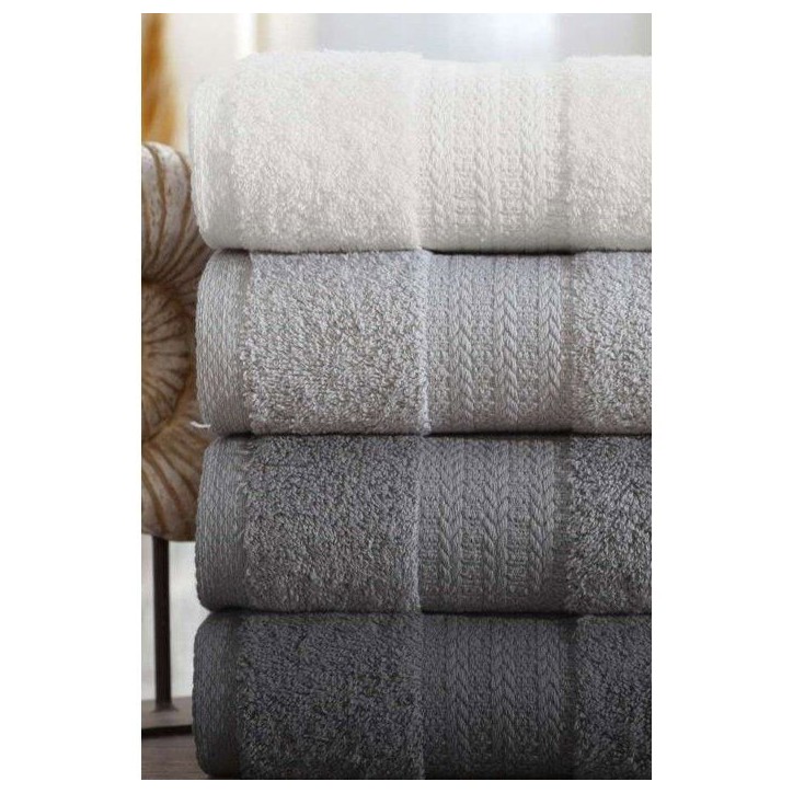 Ensemble de 4 serviettes a main - 50 x 85 cm - Gris Ensemble de 4 serviettes a main - 50 x 85 cm - Gris