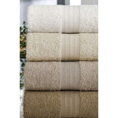 Ensemble de 4 serviettes a main - 50 x 85 cm - Marron