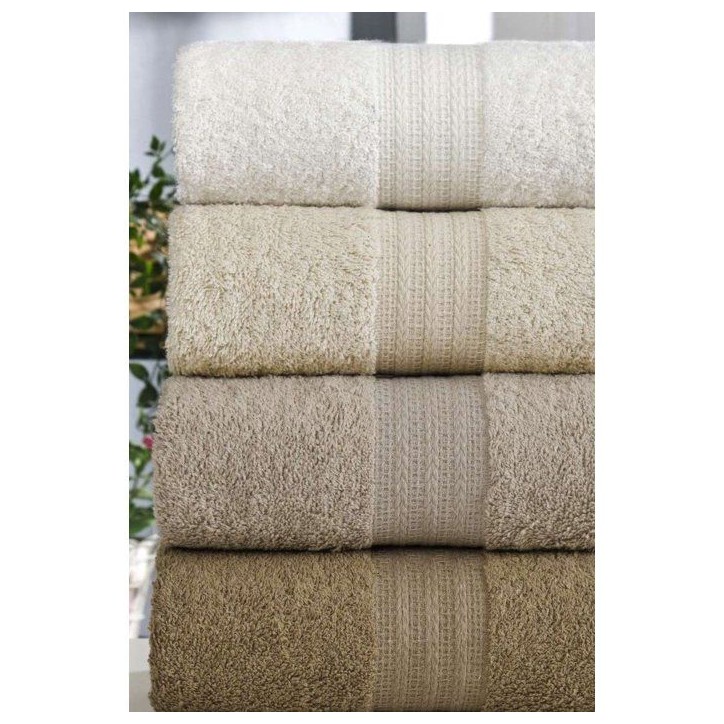 Ensemble de 4 serviettes a main - 50 x 85 cm - Marron Ensemble de 4 serviettes a main - 50 x 85 cm - Marron