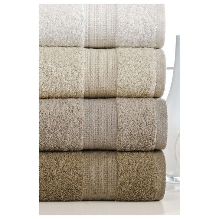 Ensemble de 4 serviettes a main - 50 x 85 cm - Marron Ensemble de 4 serviettes a main - 50 x 85 cm - Marron