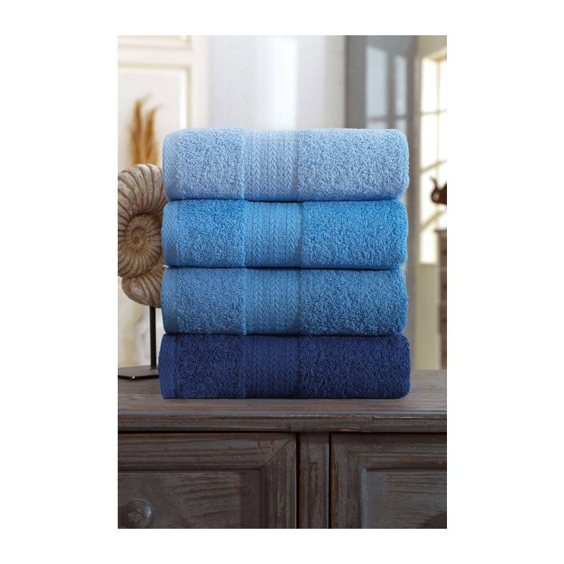 Ensemble de 4 serviettes a main - 50 x 85 cm - Bleu