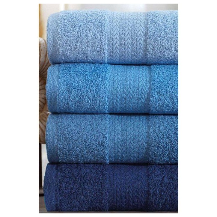 Ensemble de 4 serviettes a main - 50 x 85 cm - Bleu Ensemble de 4 serviettes a main - 50 x 85 cm - Bleu