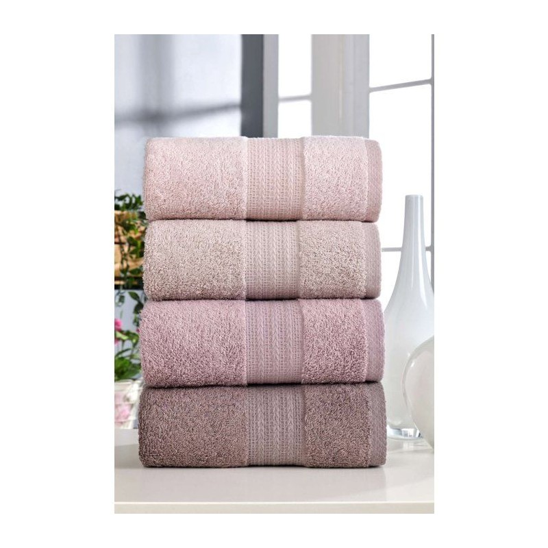 Ensemble de 4 serviettes a main - 50 x 85 cm - Poudre