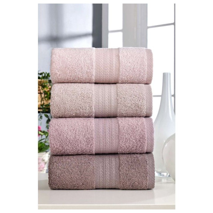 Ensemble de 4 serviettes a main - 50 x 85 cm - Poudre Ensemble de 4 serviettes a main - 50 x 85 cm - Poudre