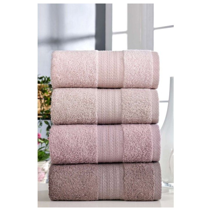 Ensemble de 4 serviettes a main - 50 x 85 cm - Poudre Ensemble de 4 serviettes a main - 50 x 85 cm - Poudre