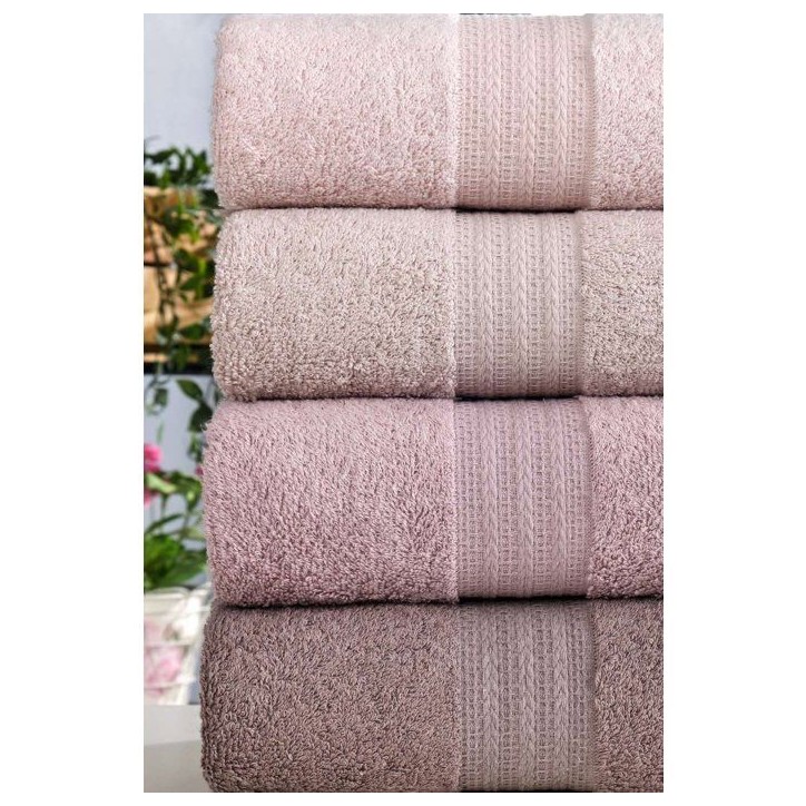 Ensemble de 4 serviettes a main - 50 x 85 cm - Poudre Ensemble de 4 serviettes a main - 50 x 85 cm - Poudre