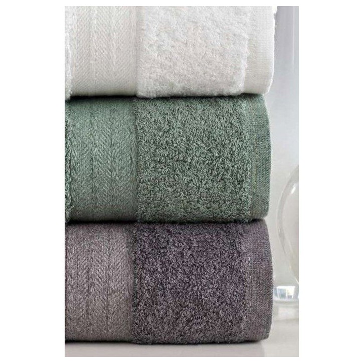 Ensemble de 4 serviettes a main - 50 x 85 cm - Blanc, Vert, Anthracite, Orange Ensemble de 4 serviettes a main - 50 x 85 cm - Blanc, Vert, Anthracite, Orange