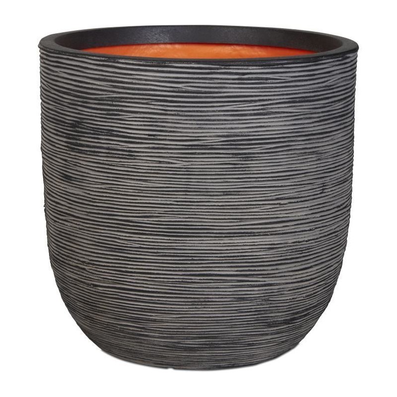 CAPI EUROPE Pot de fleurs RIB NL - 35x34 cm - Anthracite - Plastique r