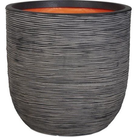 CAPI EUROPE Pot de fleurs RIB NL - 35x34 cm - Anthracite - Plastique r