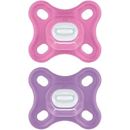 MAM Comfort Sucette Physiologique +0m Rose Lot de 2 + Boîte de Conser