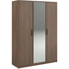 Armoire de chambre - AZUKA - Orme torréfié - 3 portes - Style contem