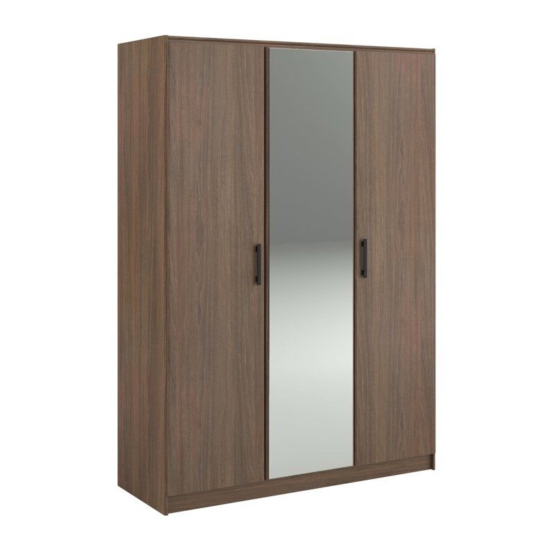 Armoire de chambre - AZUKA - Orme torréfié - 3 portes - Style contem