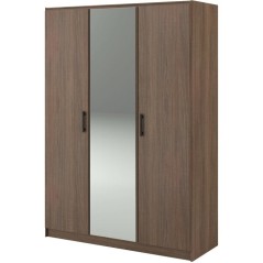 Armoire de chambre - AZUKA - Orme torréfié - 3 portes - Style contem