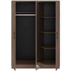 Armoire de chambre - AZUKA - Orme torréfié - 3 portes - Style contem