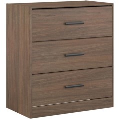 Commode - AZUKA - 3 tiroirs - Orme torréfié - 80 x 44 x 88 cm - PARI