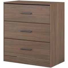 Commode - AZUKA - 3 tiroirs - Orme torréfié - 80 x 44 x 88 cm - PARI
