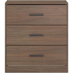 Commode - AZUKA - 3 tiroirs - Orme torréfié - 80 x 44 x 88 cm - PARI