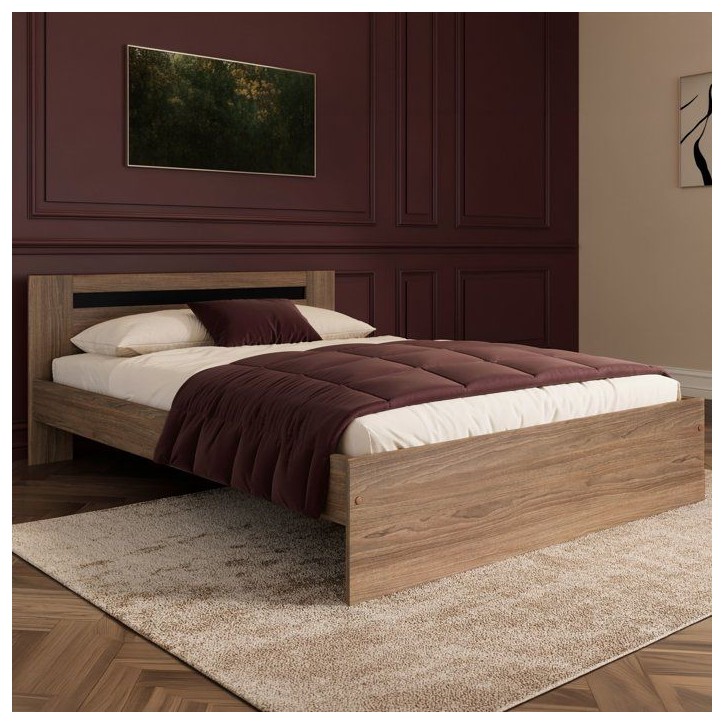Chambre complete adulte - AZUKA - OrmeTorréfié - Lit 140 x 190 cm - 2 chevets - 1 commode - 1 armoire - PARISOT