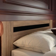 Chambre complete adulte - AZUKA - OrmeTorréfié - Lit 140 x 190 cm -