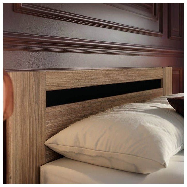 Chambre complete adulte - AZUKA - OrmeTorréfié - Lit 140 x 190 cm - 2 chevets - 1 commode - 1 armoire - PARISOT