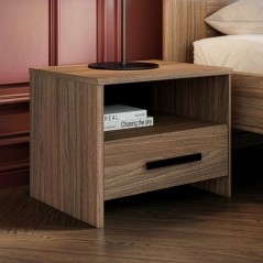 Chambre complete adulte - AZUKA - OrmeTorréfié - Lit 140 x 190 cm -
