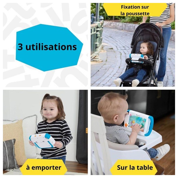 BABY EINSTEIN- Veilleuse On-the-Go Sea Dream, Aquarium Bébé Portable, Veilleuse Bébé Musicale et Lumineuse Attache Poussette