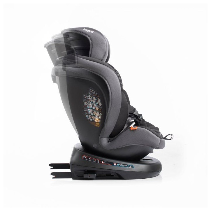 Siege auto - BABYAUTO - RODIA - Groupe 0/1/2/3 - 40/150 cm - I-Size - Pivotant - Inclinable - Avec réducteur - Stone Grey