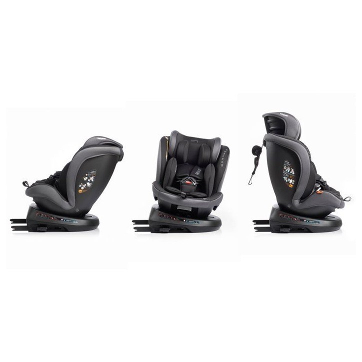 Siege auto - BABYAUTO - RODIA - Groupe 0/1/2/3 - 40/150 cm - I-Size - Pivotant - Inclinable - Avec réducteur - Stone Grey