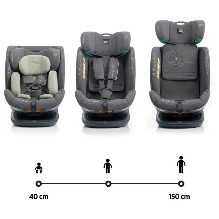 Siege auto - BABYAUTO - XPERTA - Groupe 0/1/2/3 - 40/150 cm - I-Size - Pivotant - Inclinable - Avec réducteur - Olive Siege auto - BABYAUTO - XPERTA - Groupe 0/1/2/3 - 40/150 cm - I-Size - Pivotant - Inclinable - Avec réducteur - Olive