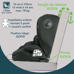 Siege auto évolutif - BAMBISOL - AY575N - Groupe 1/2/3 - I-Size - Iso