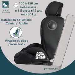 Siege auto évolutif - BAMBISOL - AY575N - Groupe 1/2/3 - I-Size - Iso