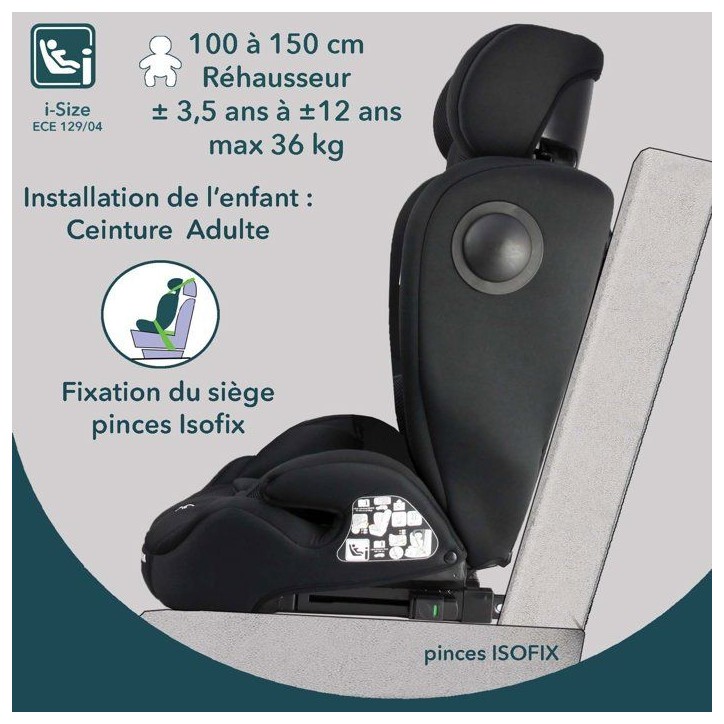 Siege auto évolutif - BAMBISOL - AY575N - Groupe 1/2/3 - I-Size - Isofix - Réducteur - Noir Siege auto évolutif - BAMBISOL - AY575N - Groupe 1/2/3 - I-Size - Isofix - Réducteur - Noir