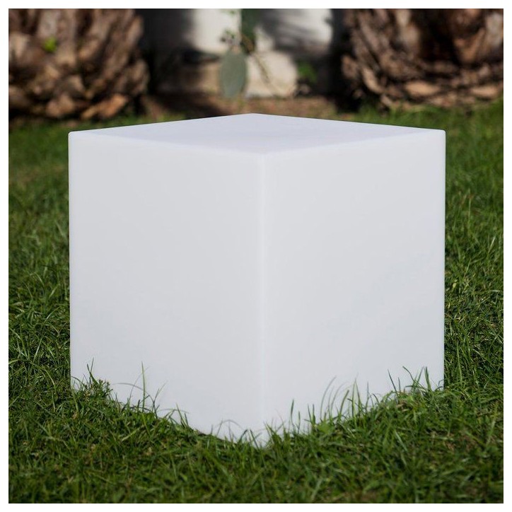 Cube lumineux / tabouret - LUMISKY - CARRY C40 - LED multicolore dimmable - Sans fil - Recharge induction - 40 cm