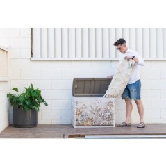 Coffre de rangement - PLASTIKEN - 260 L - 80 x 61 x 53 cm - Safari