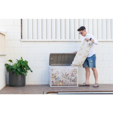 Coffre de rangement - PLASTIKEN - 260 L - 80 x 61 x 53 cm - Safari