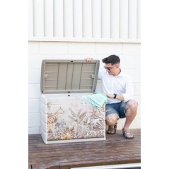 Coffre de rangement - PLASTIKEN - 260 L - 80 x 61 x 53 cm - Safari