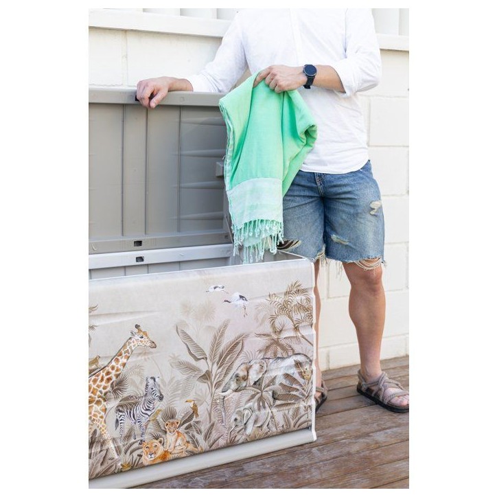Coffre de rangement - PLASTIKEN - 260 L - 80 x 61 x 53 cm - Safari