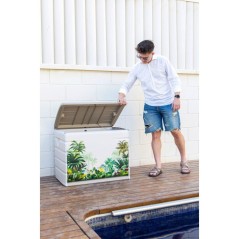 Coffre de rangement - PLASTIKEN - 260 L - 80 x 61 x 53 cm - Tropical