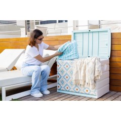 Coffre de rangement - PLASTIKEN - 260 L - 80 x 61 x 53 cm - Vintage