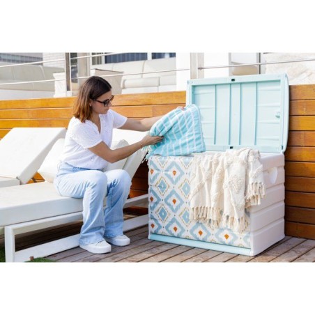 Coffre de rangement - PLASTIKEN - 260 L - 80 x 61 x 53 cm - Vintage