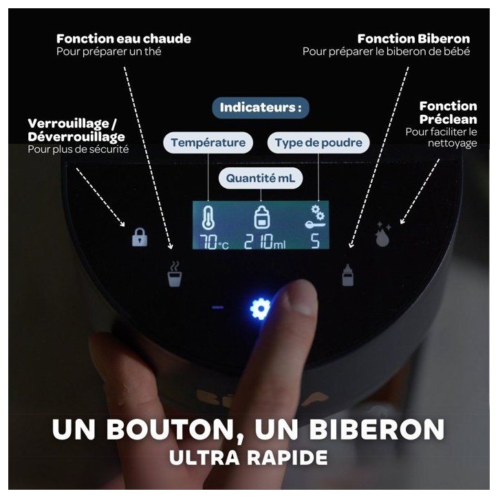 Préparateur de biberons - BEABA - MILKEO Plus V2 - Bleu nuit Préparateur de biberons - BEABA - MILKEO Plus V2 - Bleu nuit