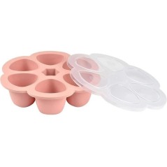 BEABA Multiportions en silicone de qualité premium, résistance thermique, couvercle hermétique, Fabriqué en Italie, 6x90 ml