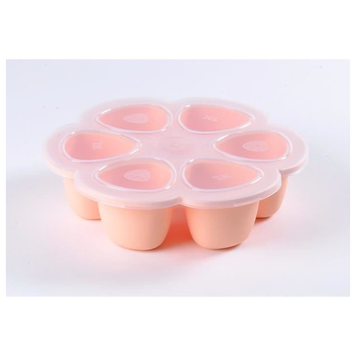 BEABA Multiportions en silicone de qualité premium, résistance thermique, couvercle hermétique, Fabriqué en Italie, 6x150 ml