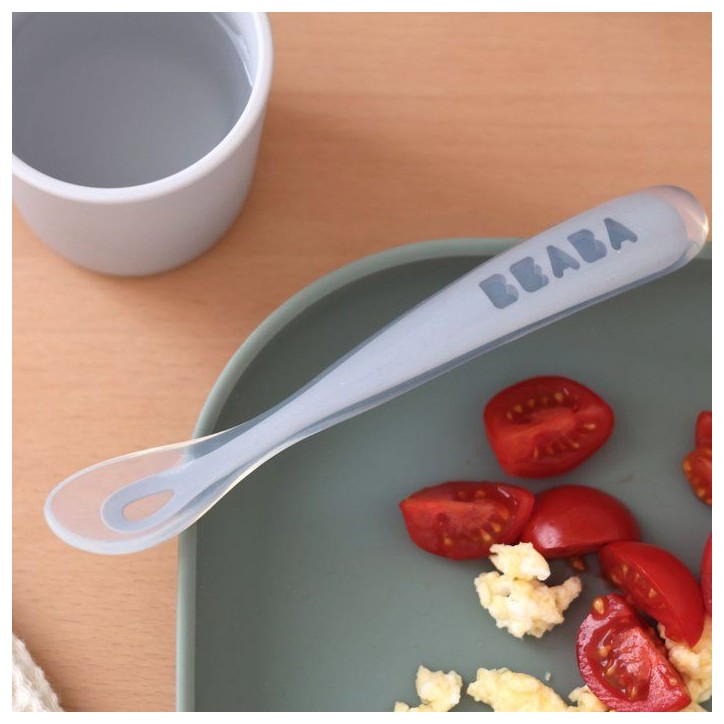 Lot de 4 cuilleres - BEABA - 1er âge - En silicone - Set Galet / Bleu nuage / Bleu baltique / Argile Lot de 4 cuilleres - BEABA - 1er âge - En silicone - Set Galet / Bleu nuage / Bleu baltique / Argile