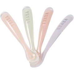 Lot de 4 cuilleres - BEABA - 1er âge - En silicone - Set Barbe a papa