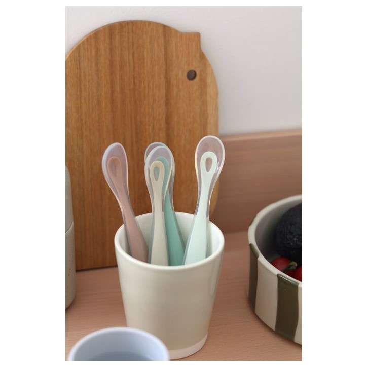 Lot de 4 cuilleres - BEABA - 1er âge - En silicone - Natural set
