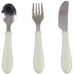 Set 3 couverts - BEABA - Inox - Vert de gris